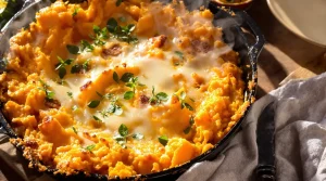 Kleurrijke ovenschotel met andijvie en zoete aardappel die je echt in een handomdraai serveert